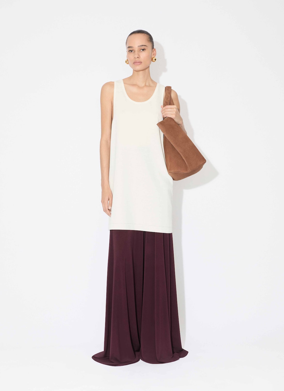 SOFT JERSEY BUSTIER JUMPSUIT ALAÏA BURGUNDY SOFT JERSEY BUSTIER JUMPSUIT